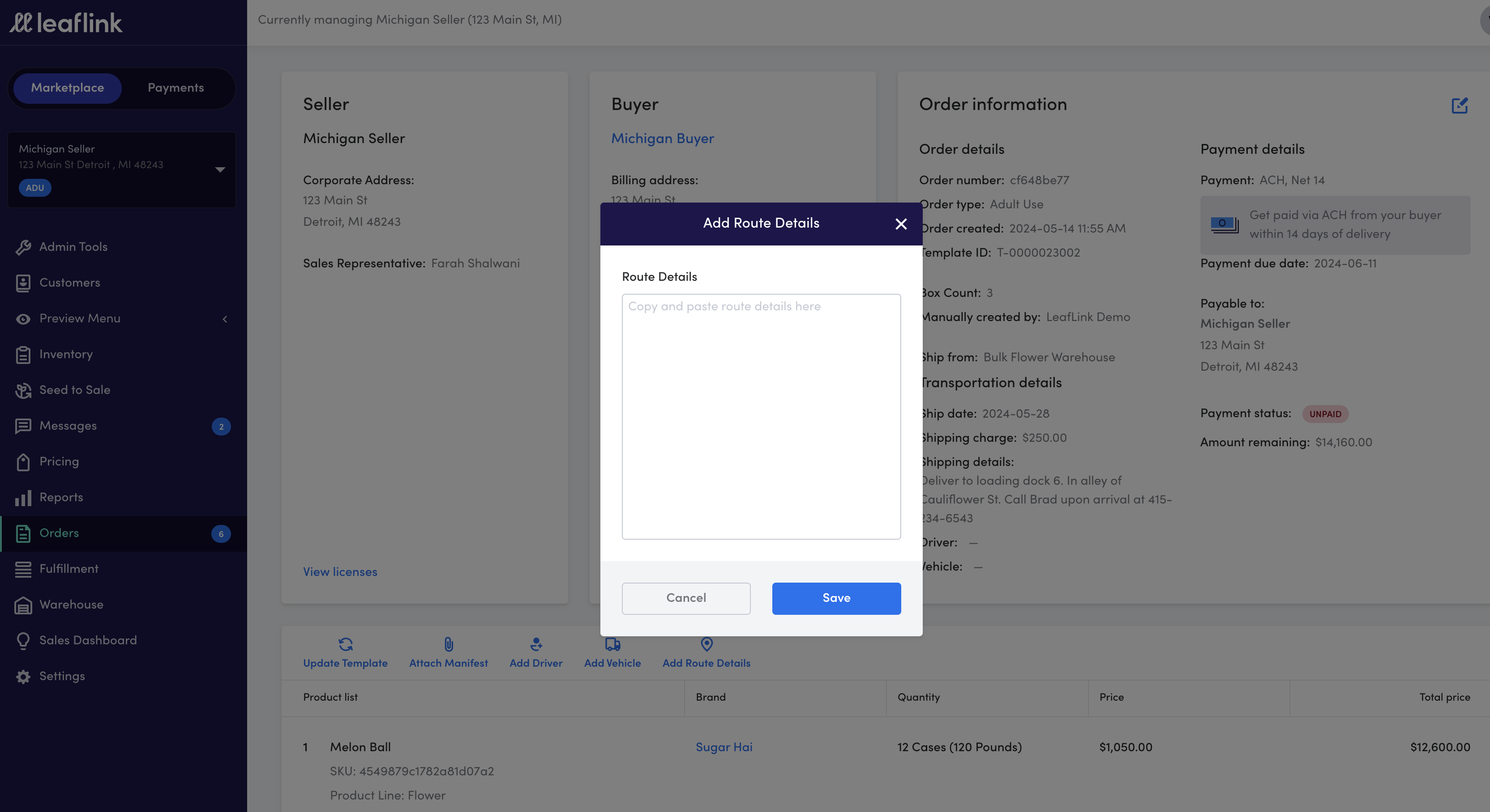 How to add driver details to a manifest – LeafLink